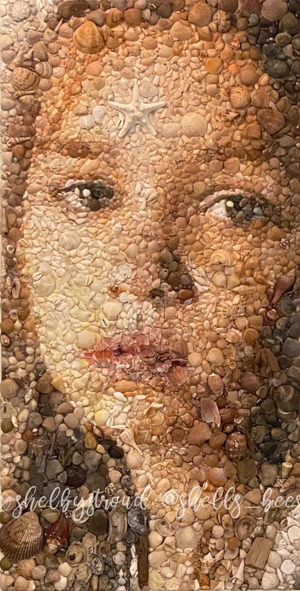 an image of my daughter Preslie, made entirely from shells